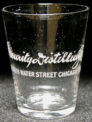 Security Distilling Co. shot glass