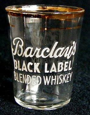 Barclay Black Label Blended Whiskey shot glass