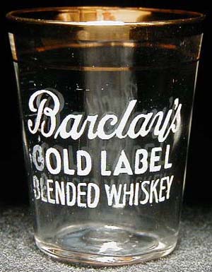 Barclay Gold Label Blended Whiskey shot glass